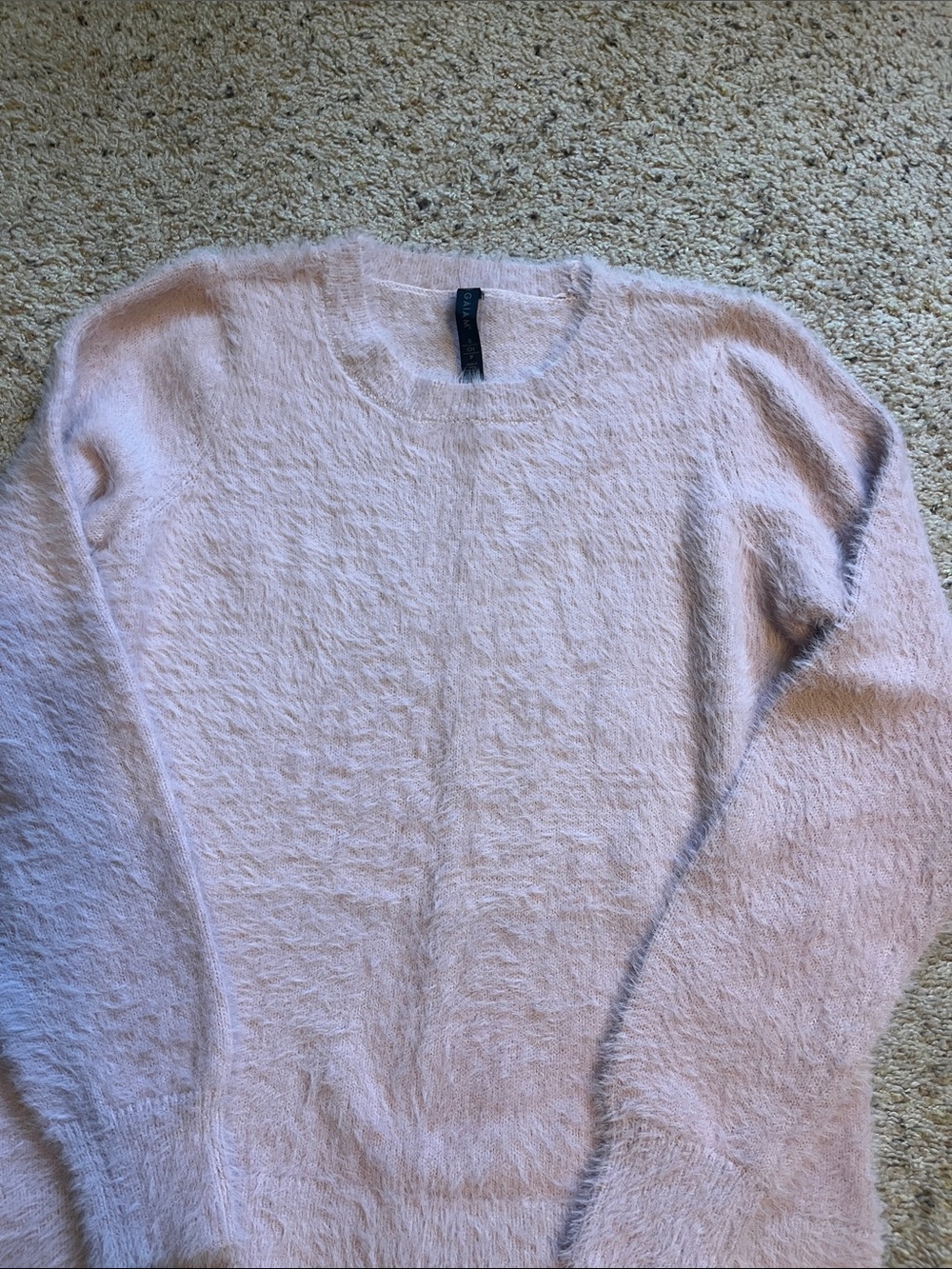 GAIAM Light Pink Fuzzy Crewneck Sweater